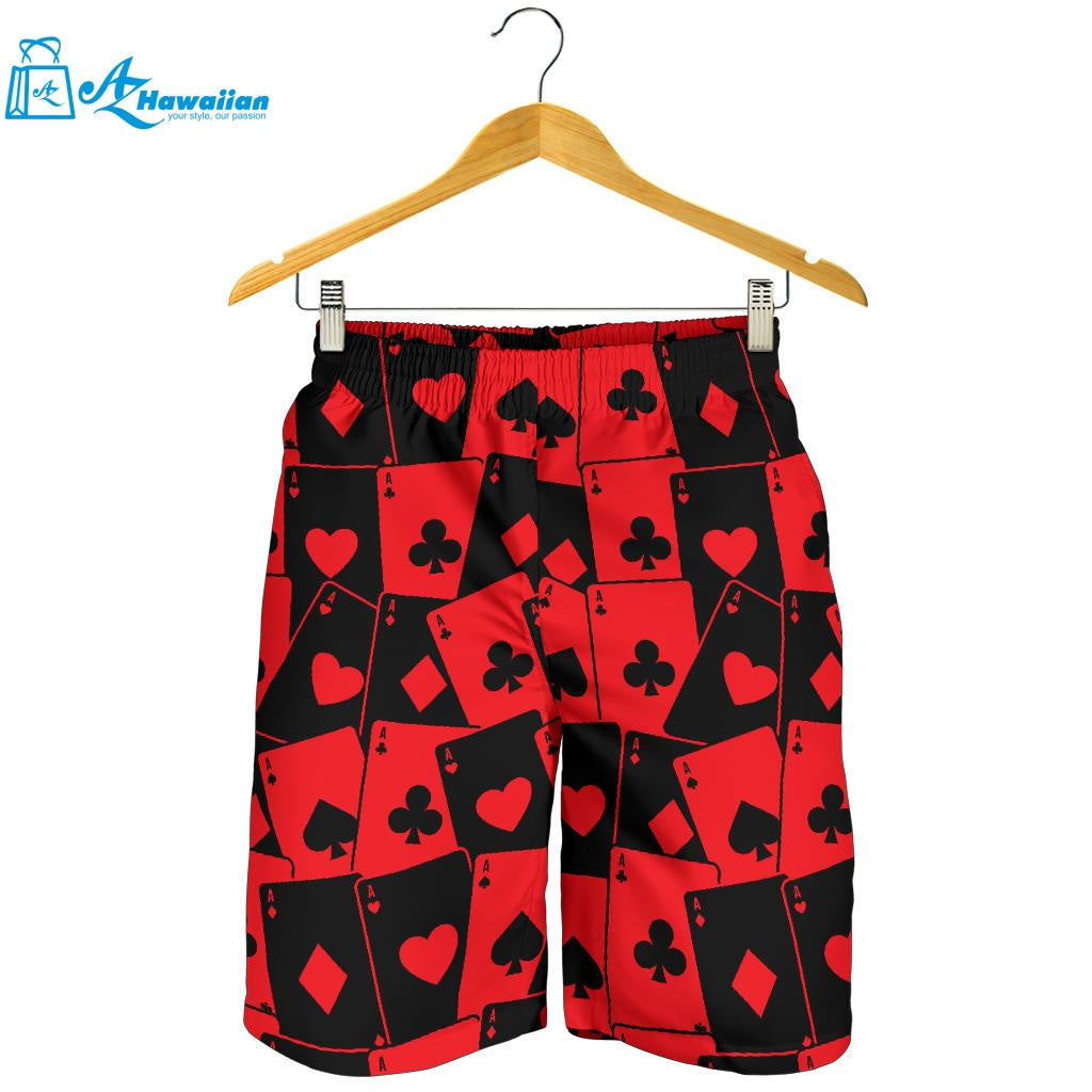 Casino Cards Suits Pattern Print Design 02 Men Shorts