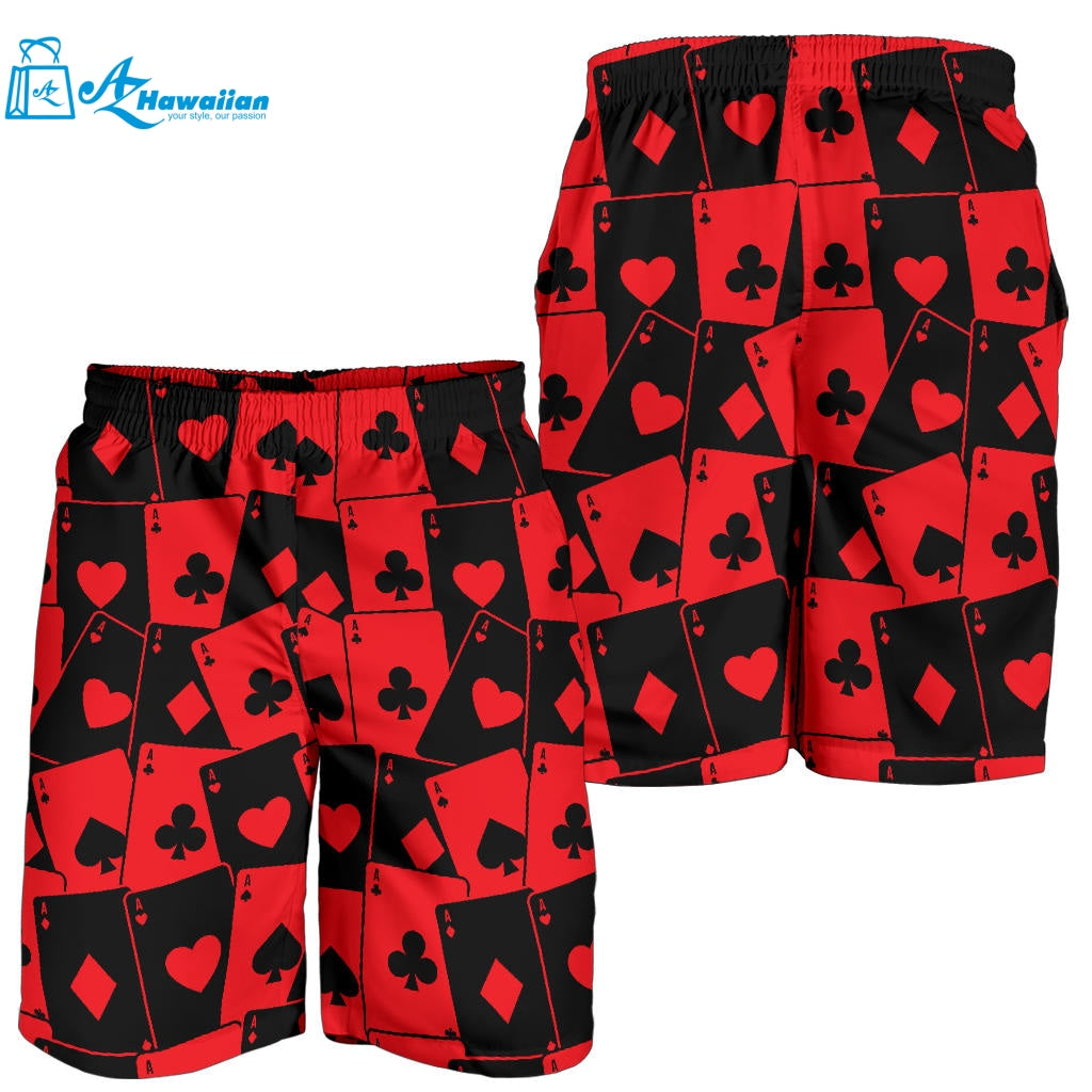 Casino Cards Suits Pattern Print Design 02 Men Shorts