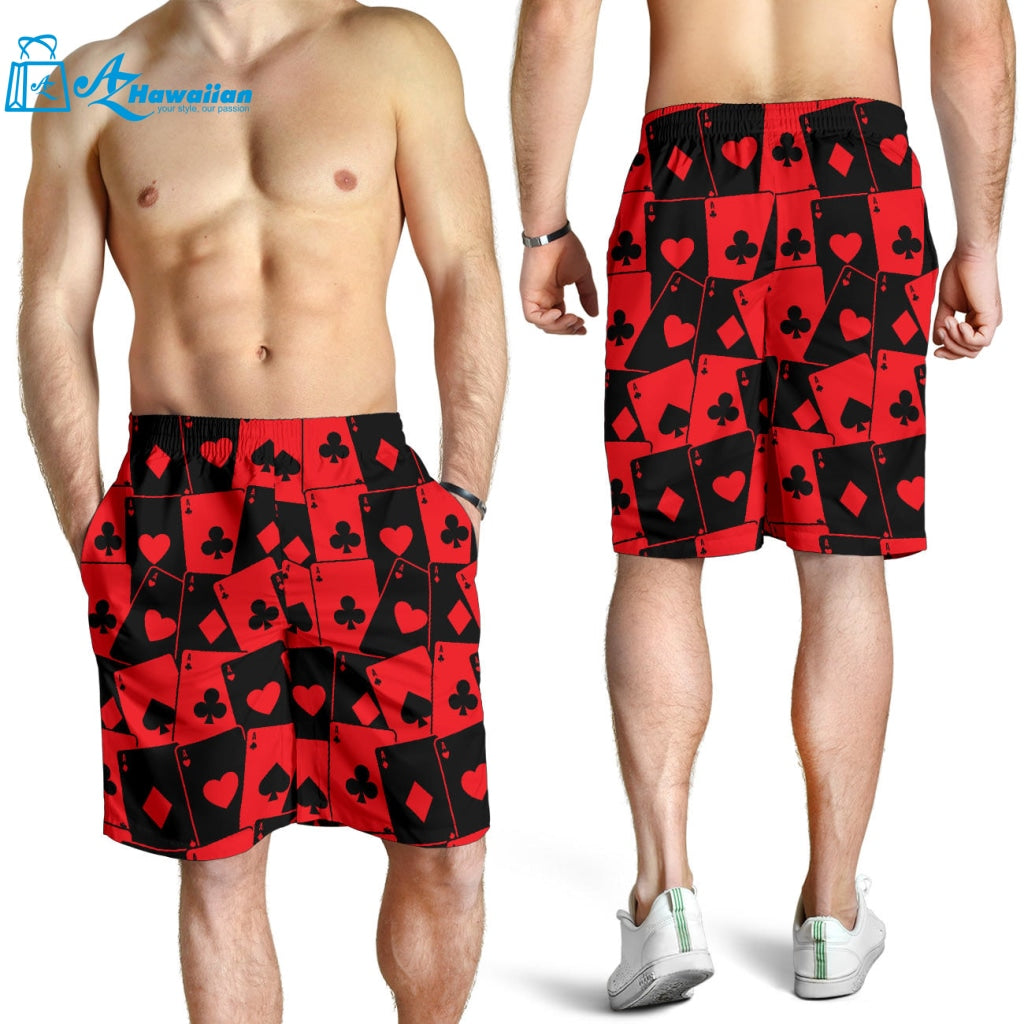 Casino Cards Suits Pattern Print Design 02 Men Shorts