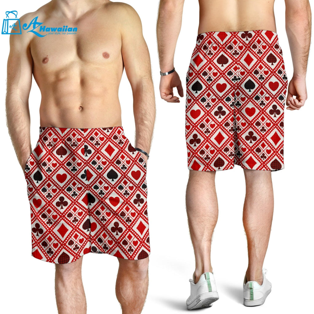 Casino Cards Suits Pattern Print Design 03 Men Shorts