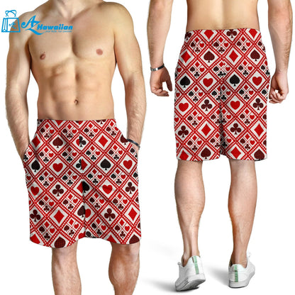 Casino Cards Suits Pattern Print Design 03 Men Shorts