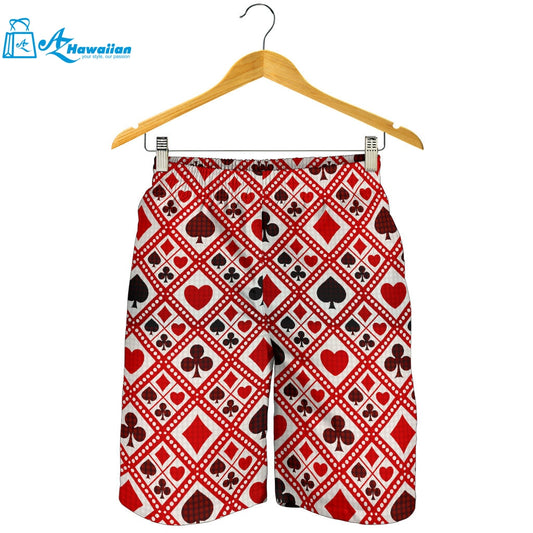 Casino Cards Suits Pattern Print Design 03 Men Shorts