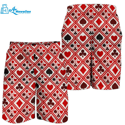 Casino Cards Suits Pattern Print Design 03 Men Shorts