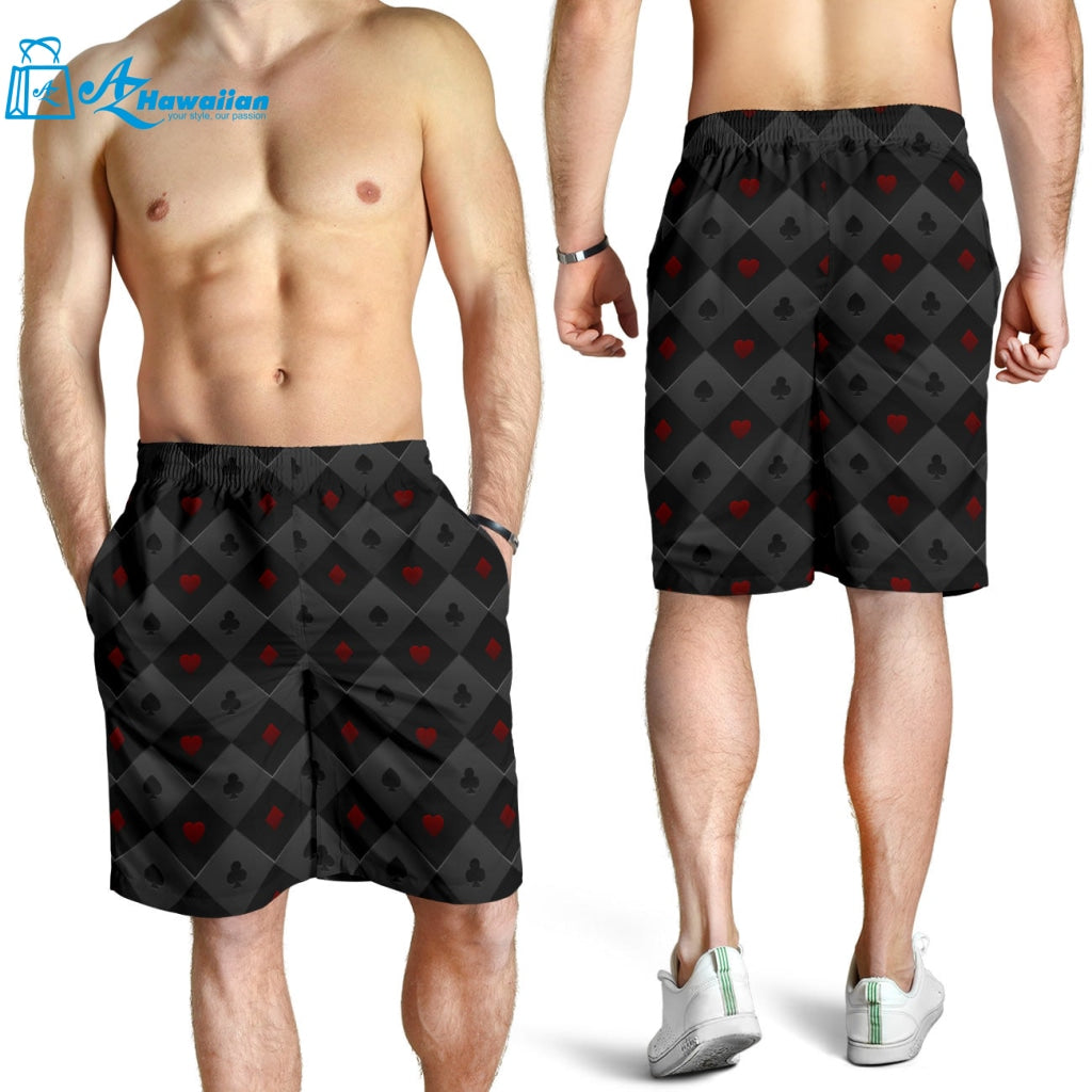 Casino Cards Suits Pattern Print Design 05 Men Shorts