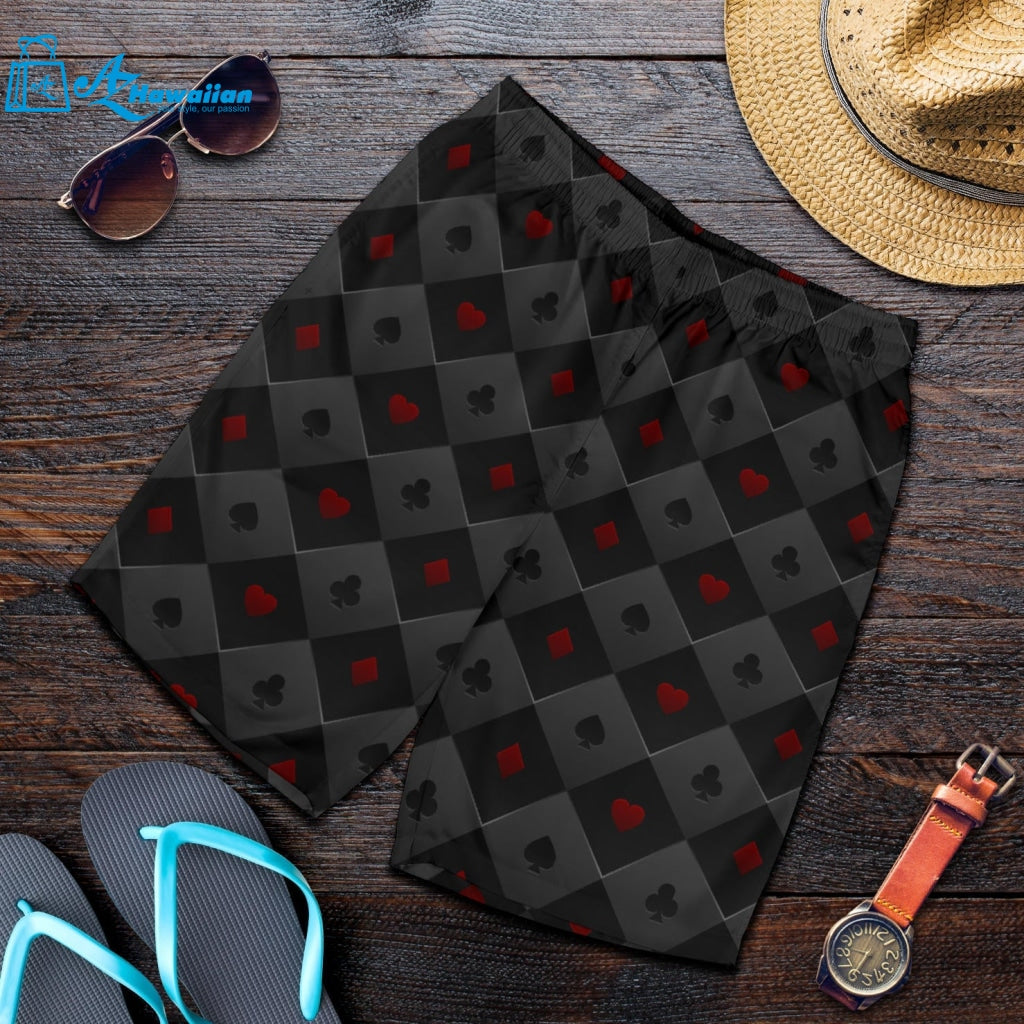 Casino Cards Suits Pattern Print Design 05 Men Shorts