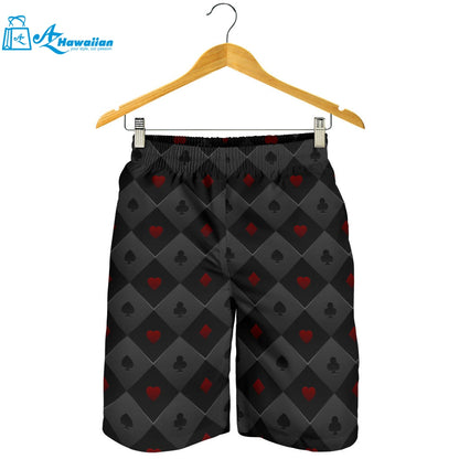 Casino Cards Suits Pattern Print Design 05 Men Shorts