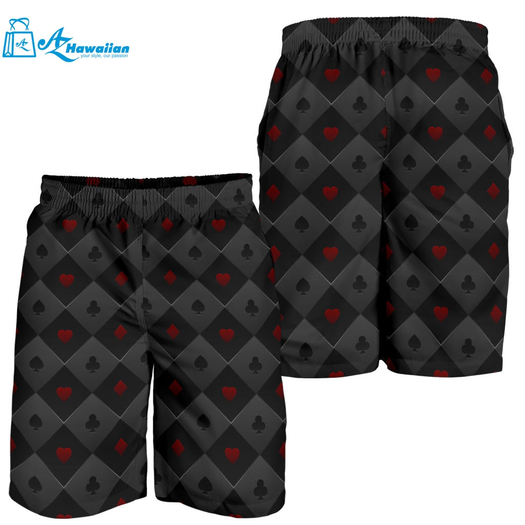 Casino Cards Suits Pattern Print Design 05 Men Shorts