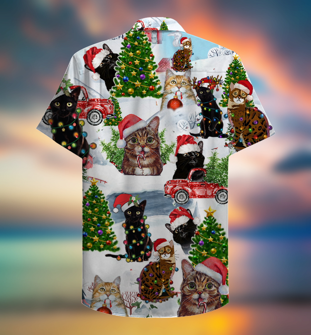 Christmas Cats Hawaiian Shirt