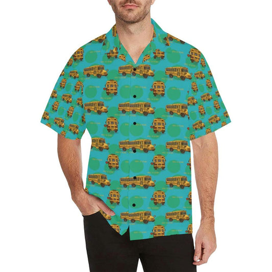 School Bus Print Design Hawaiian Shirt
