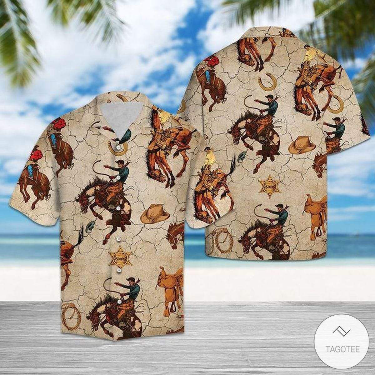 Wild West American Cowboy Brown Unisex Hawaiian Shirts