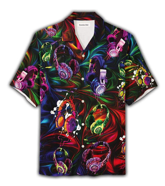 DJ Mixer Passion Disc Jockey Colorful Unisex Hawaiian Aloha Shirts #DH