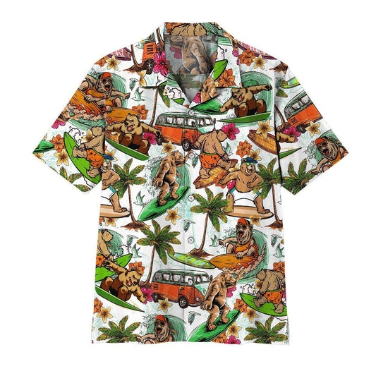  3D Bear Surfing Hawaii Shirt