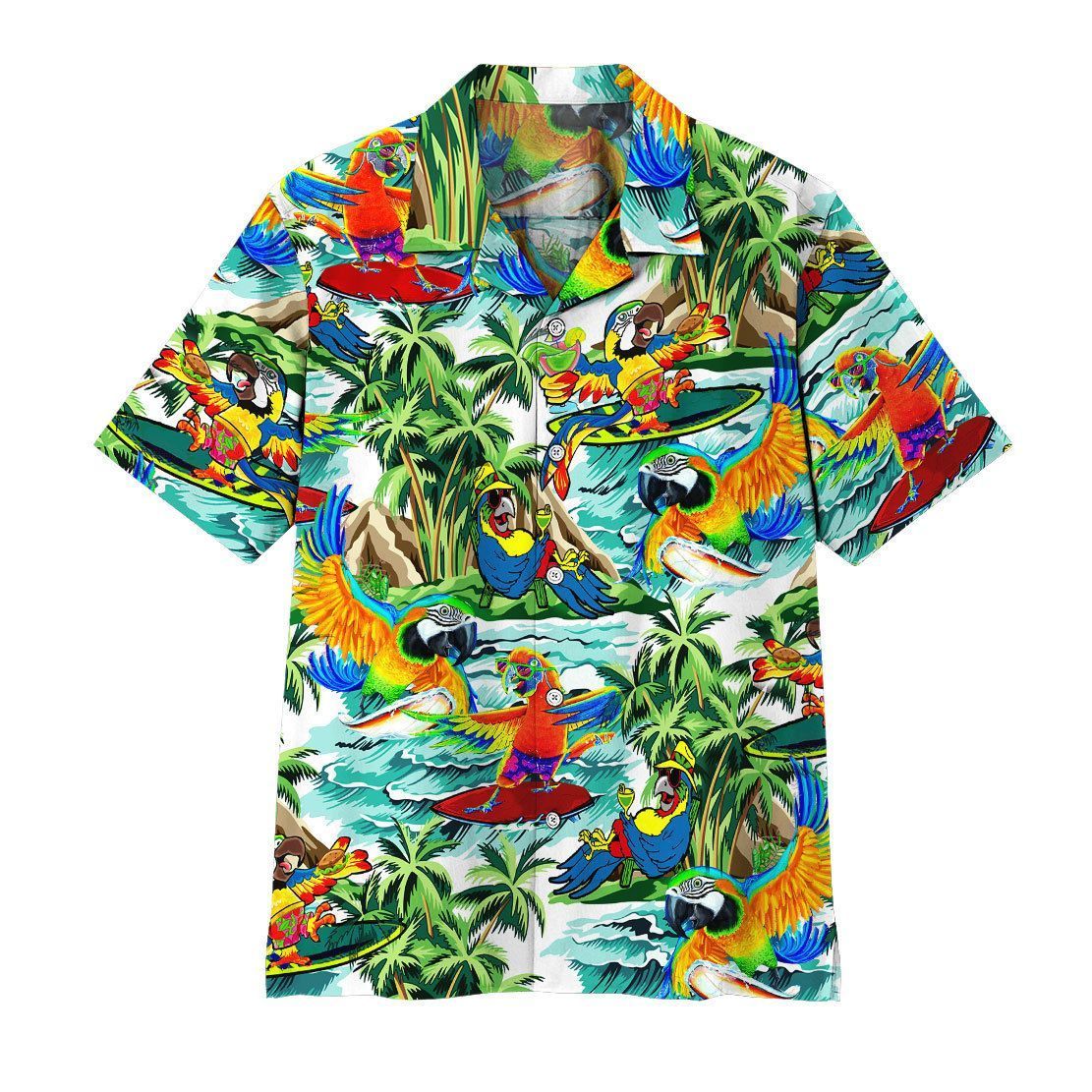 3D Parrot Surfing Hawaii Shirt