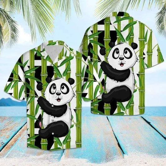 Panda with Bamboo Hawaiian Aloha Shirts