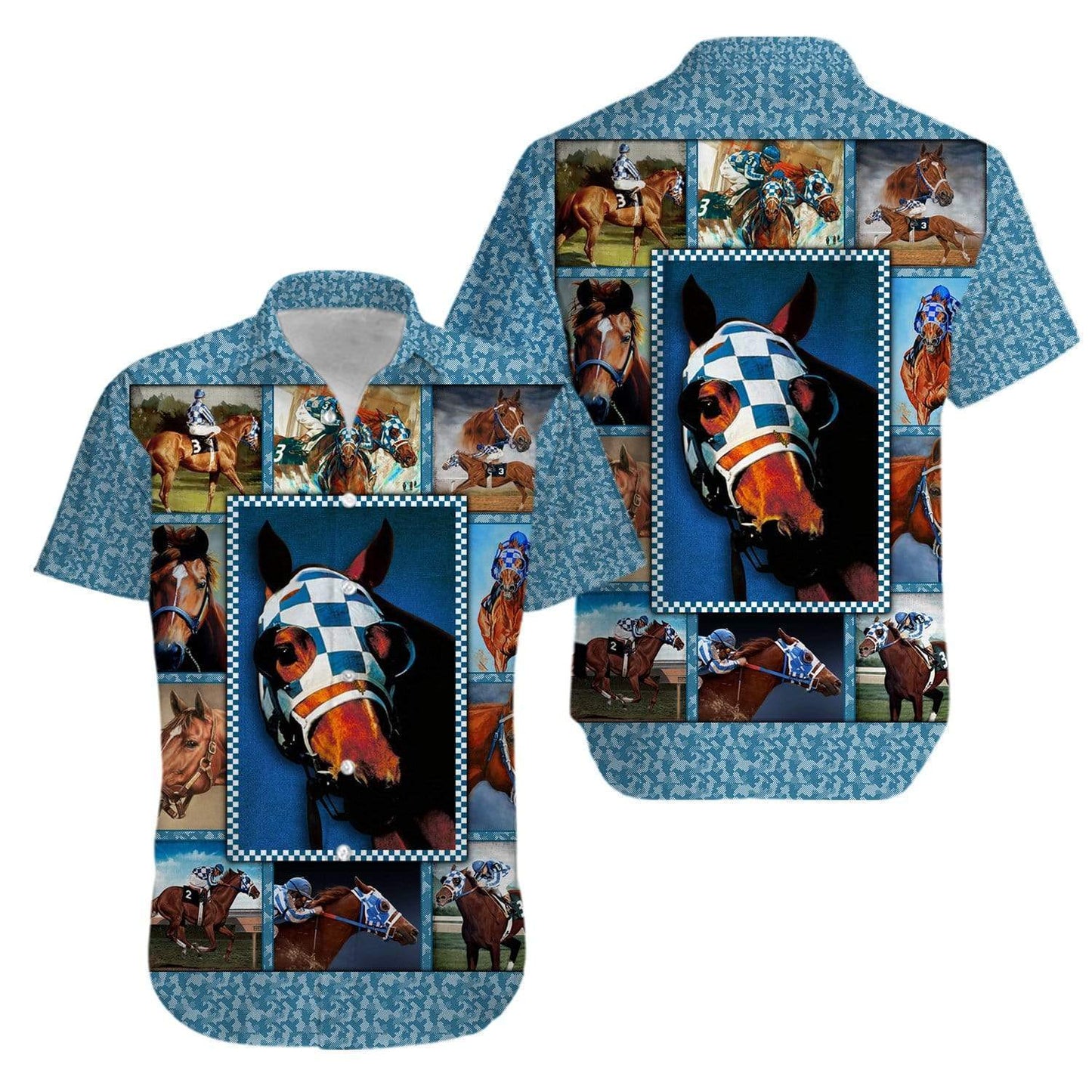 Secretariat Horse Racing Beautiful Hawaiian Aloha Shirts #KV