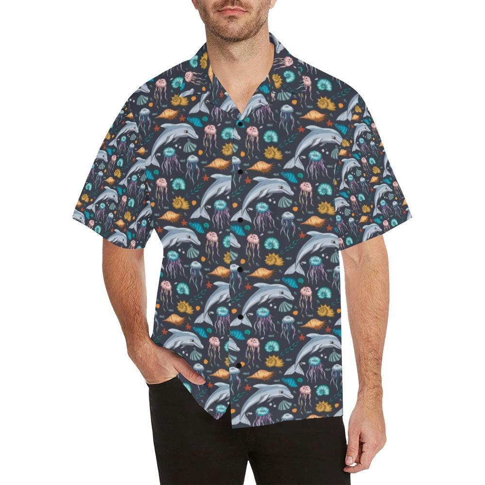 Underwater Dolphin Print Design Hawaiian Shirt