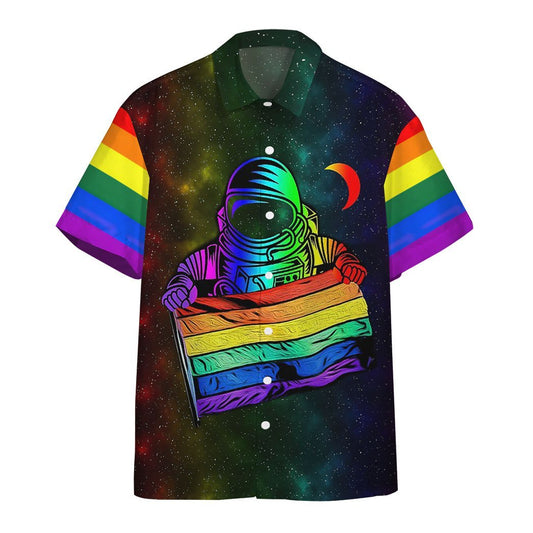  3D Gay Pride Astronaut Custom Hawaii Shirt