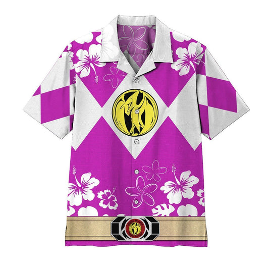  3D Mighty Morphin Power Ranger Pink Hawaii Shirt