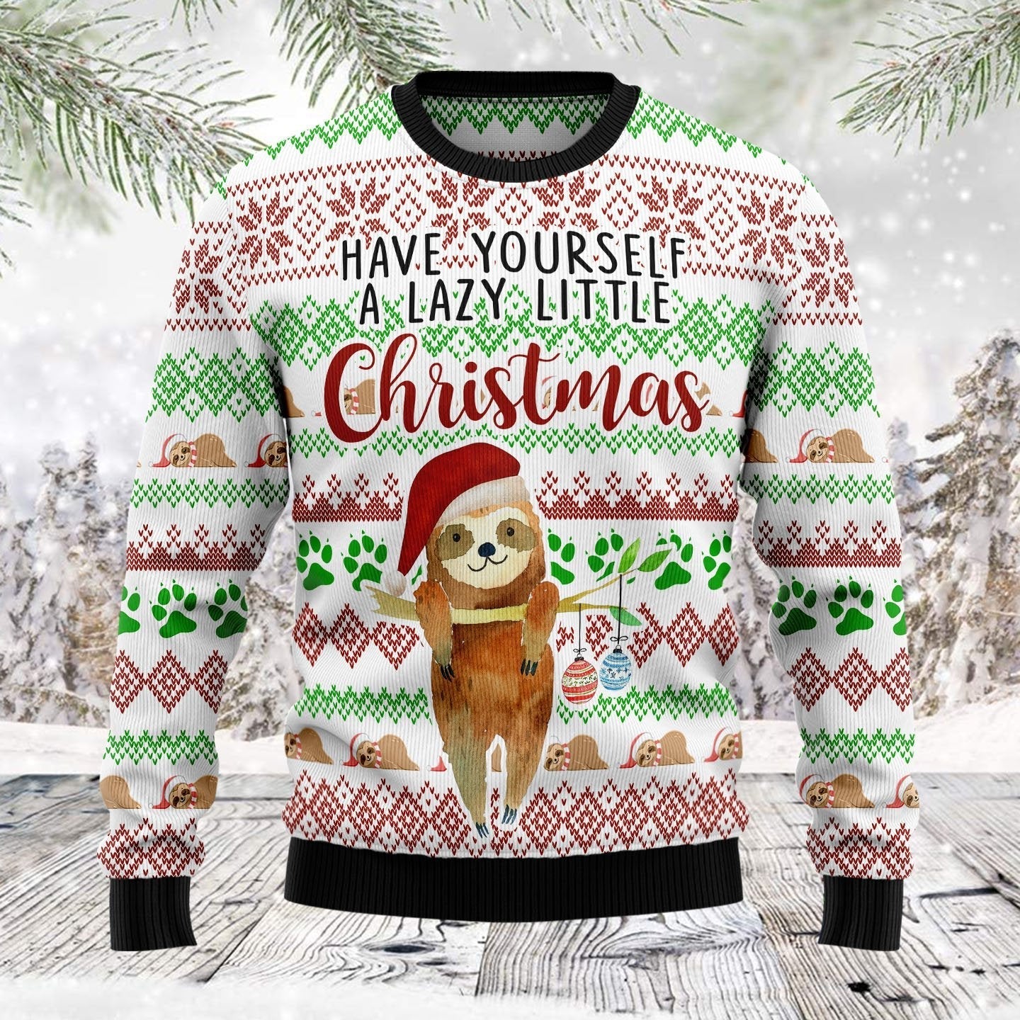 Christmas Sloth Ugly Christmas Sweater 