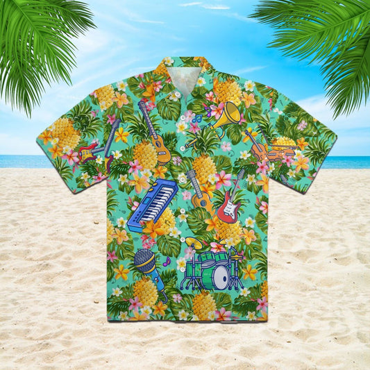 OragonTee Pineapple Musical Instrument Hawaiian Shirt | For Men & Women | Adult | WT1172