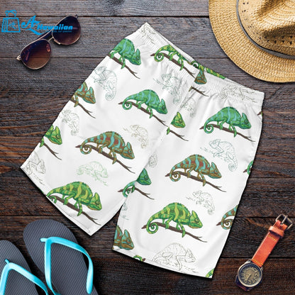 Chameleon Lizard Pattern Men Shorts