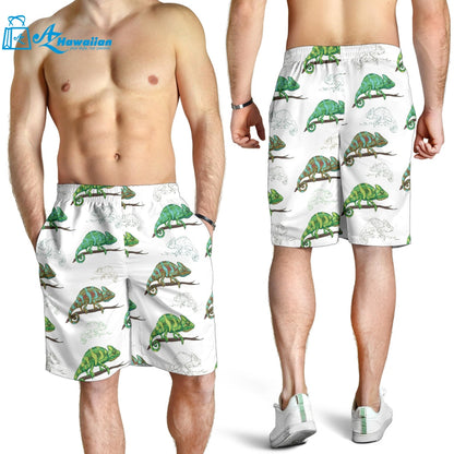 Chameleon Lizard Pattern Men Shorts