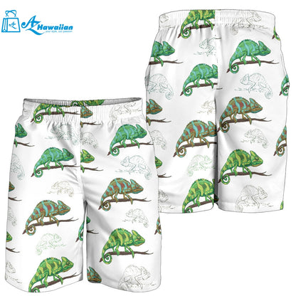 Chameleon Lizard Pattern Men Shorts