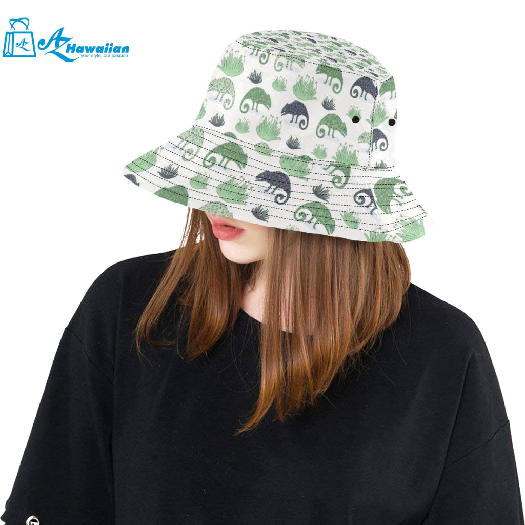 Chameleon lizard succulent plant pattern Unisex Bucket Hat