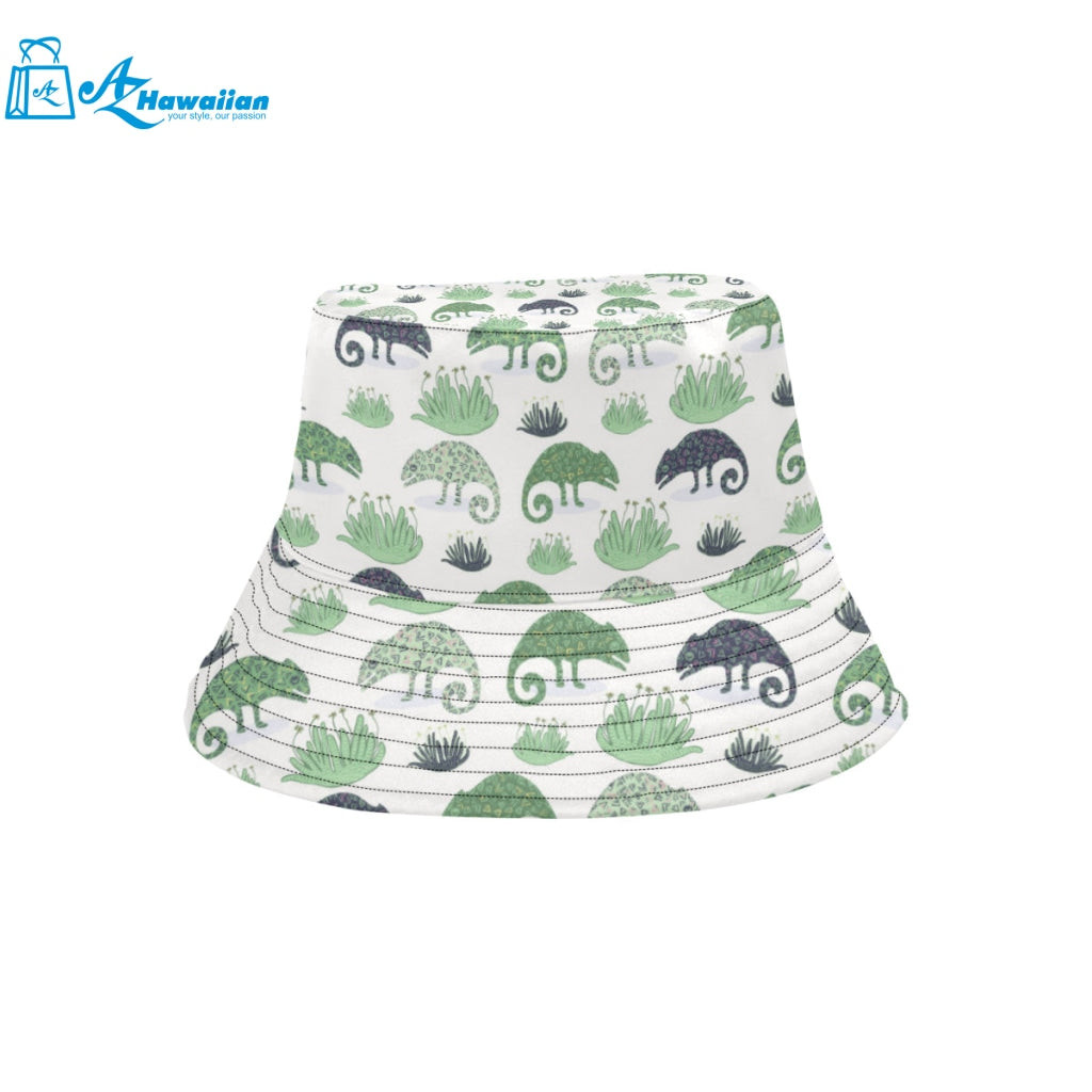 Chameleon lizard succulent plant pattern Unisex Bucket Hat