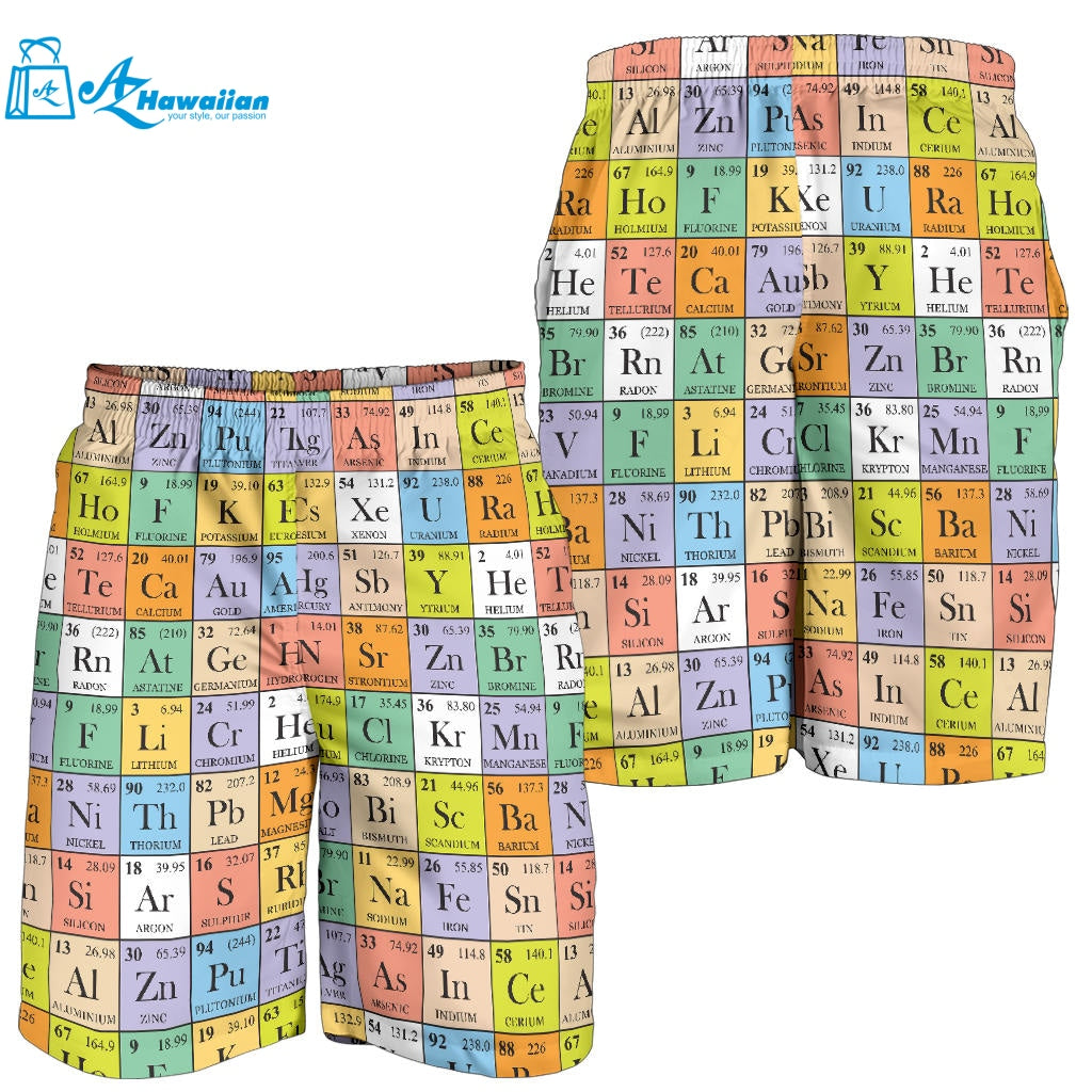 Chemistry Periodic Table Pattern Print Design 01 Men Shorts