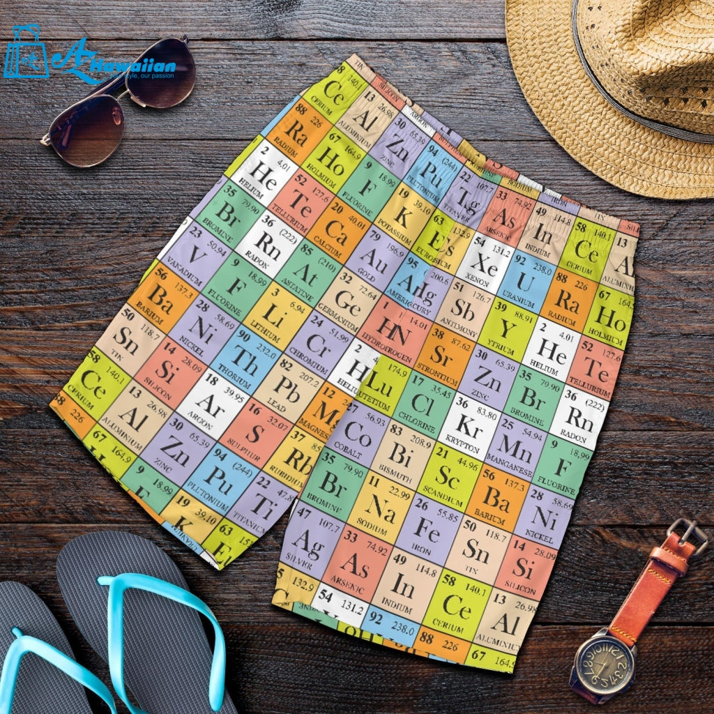 Chemistry Periodic Table Pattern Print Design 01 Men Shorts