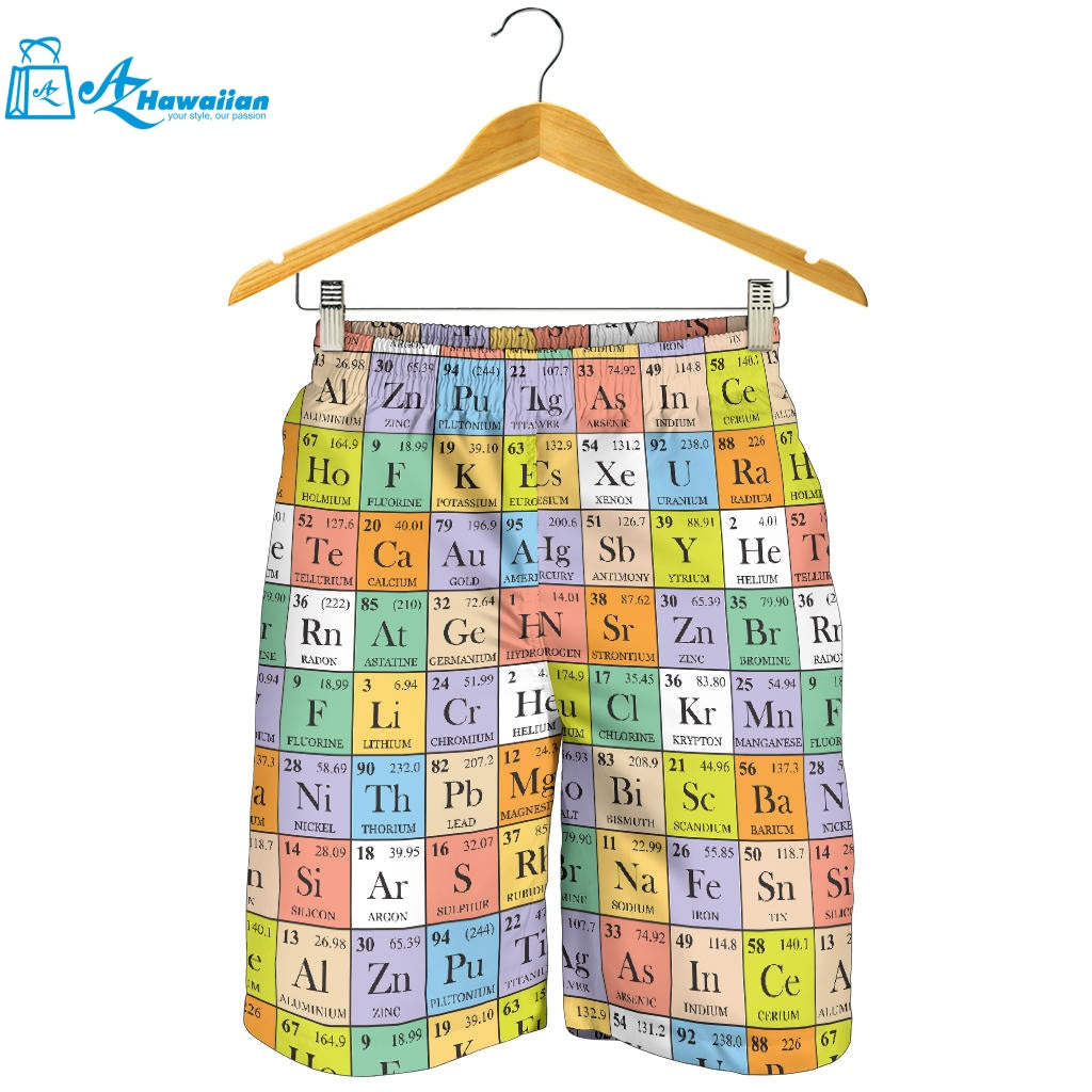 Chemistry Periodic Table Pattern Print Design 01 Men Shorts