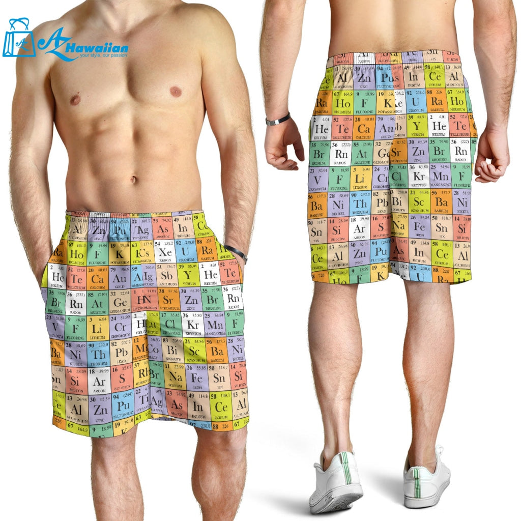 Chemistry Periodic Table Pattern Print Design 01 Men Shorts