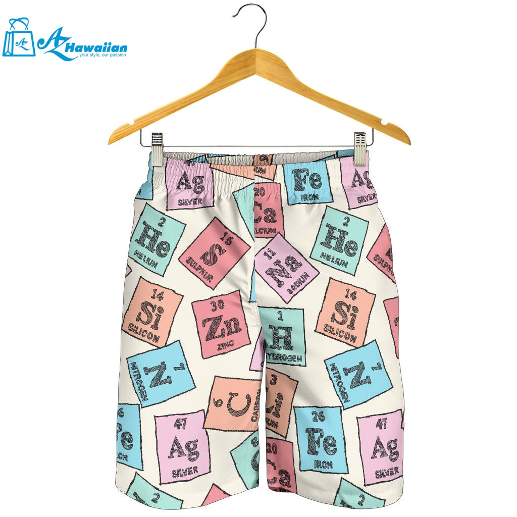 Chemistry Periodic Table Pattern Print Design 02 Men Shorts