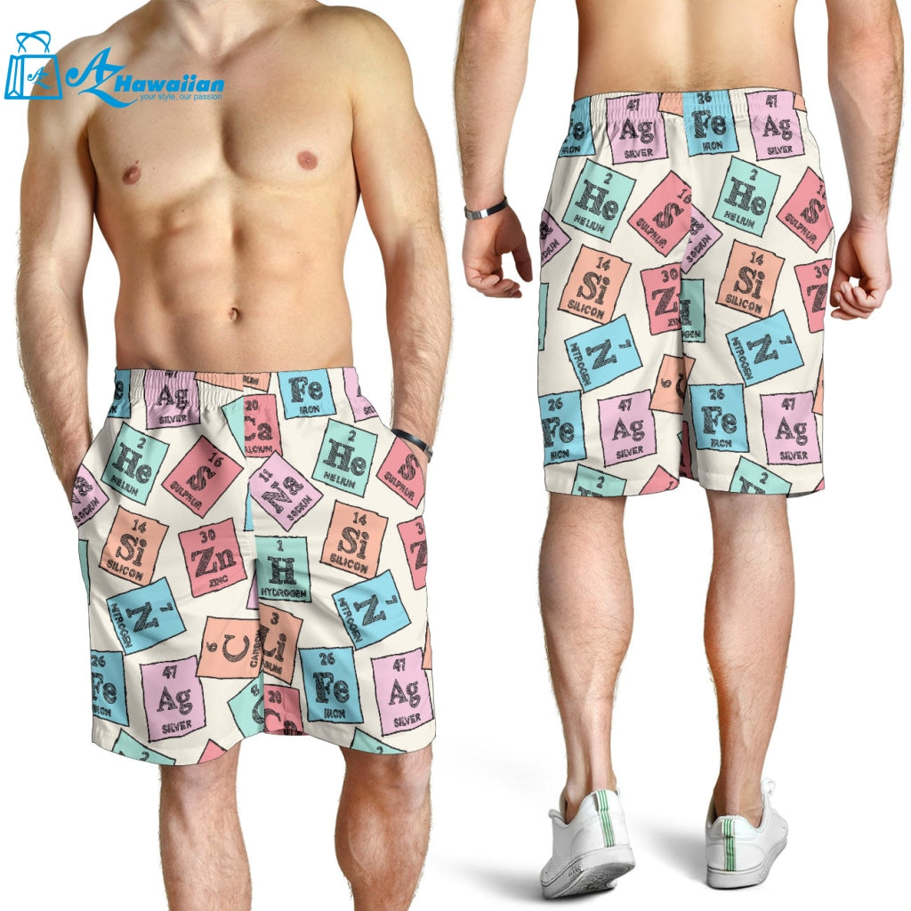 Chemistry Periodic Table Pattern Print Design 02 Men Shorts