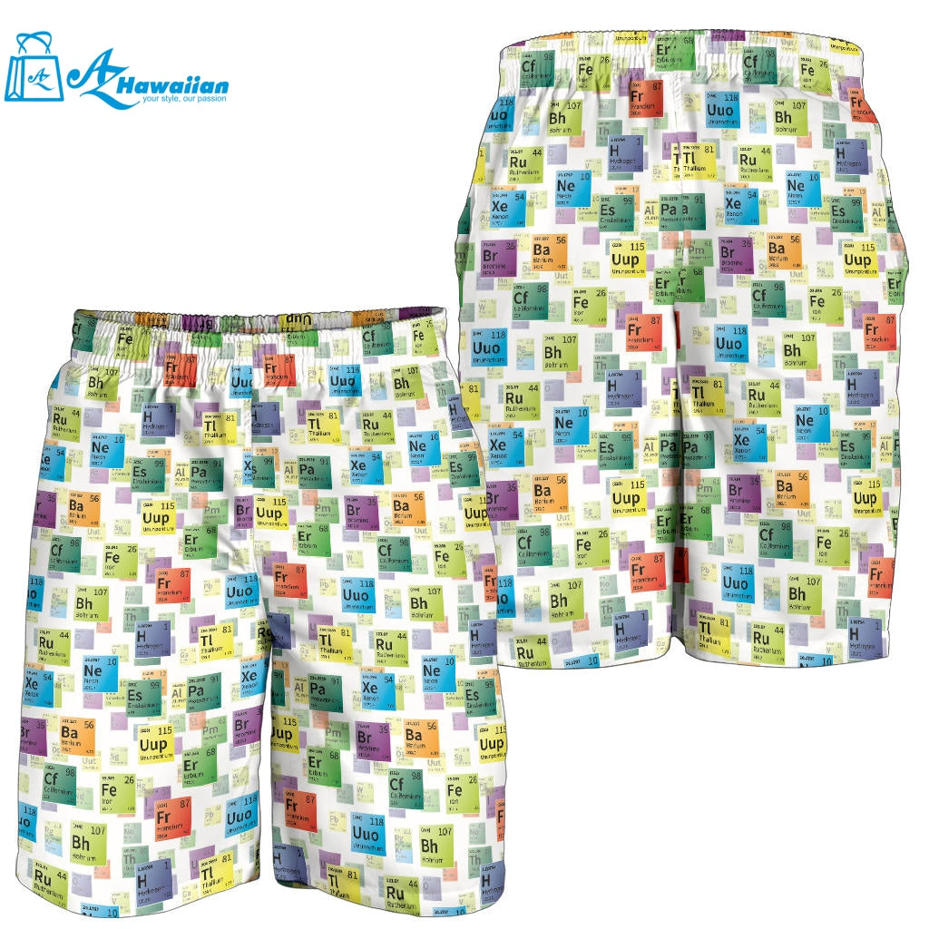 Chemistry Periodic Table Pattern Print Design 05 Men Shorts