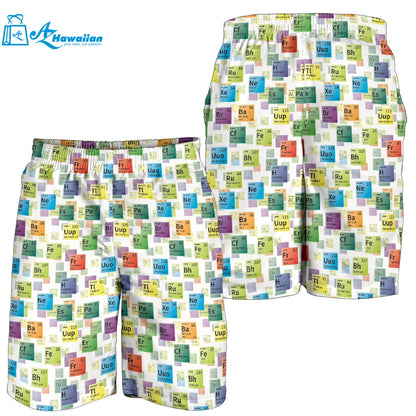 Chemistry Periodic Table Pattern Print Design 05 Men Shorts