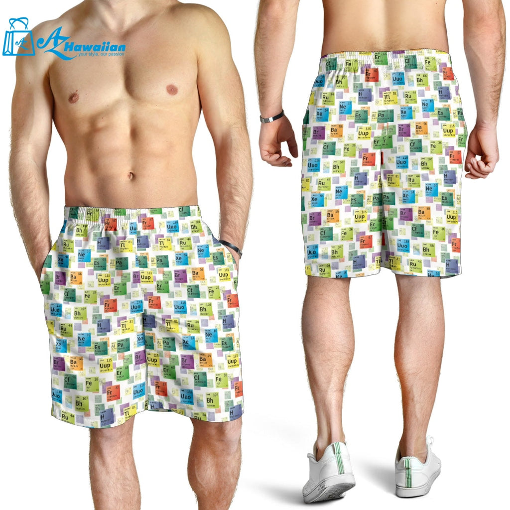 Chemistry Periodic Table Pattern Print Design 05 Men Shorts