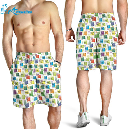 Chemistry Periodic Table Pattern Print Design 05 Men Shorts