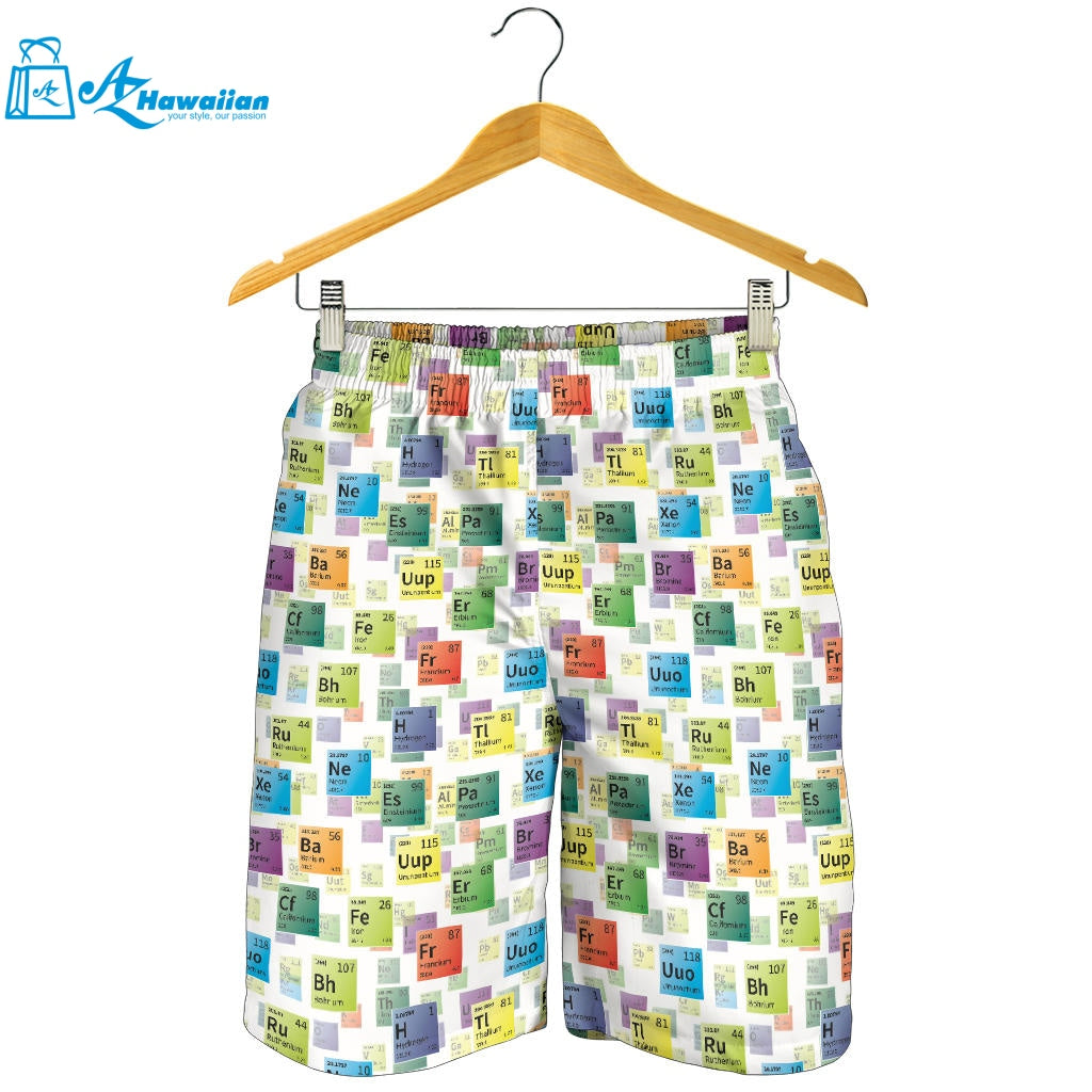 Chemistry Periodic Table Pattern Print Design 05 Men Shorts