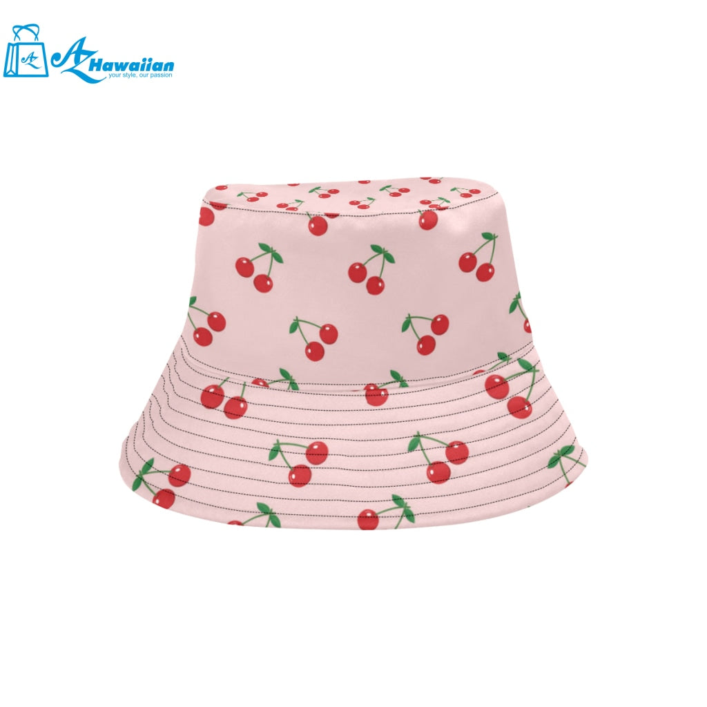 cherry pattern pink background Unisex Bucket Hat