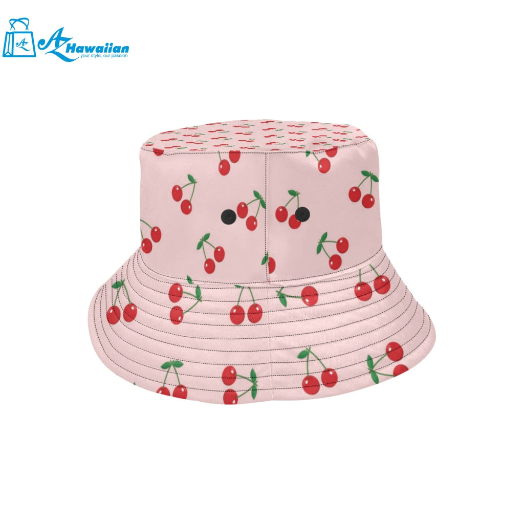 cherry pattern pink background Unisex Bucket Hat