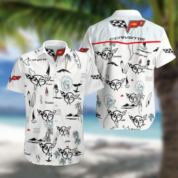 Chevrolet Corvette ,Chevrolet Corvette Summer Fan Gift Hawaiian Graphic Print Short Sleeve 