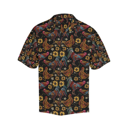 Chicken Embroidery Style Hawaiian Shirt