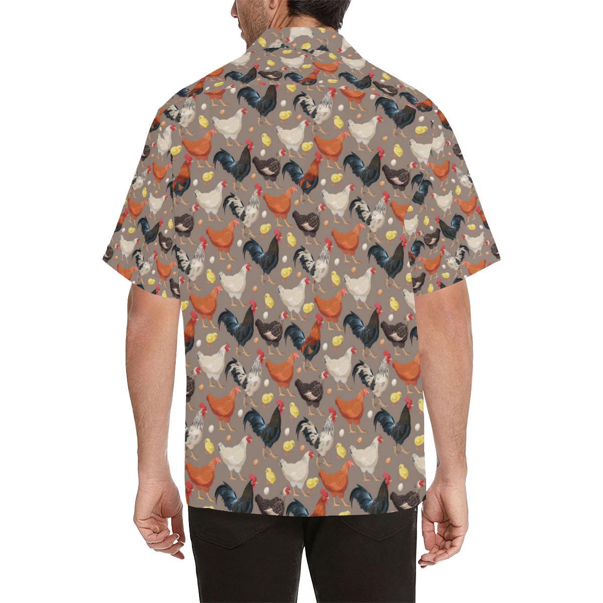 Chicken Evolution Pattern Hawaiian Shirt