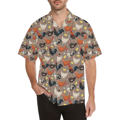 Chicken Evolution Pattern Hawaiian Shirt