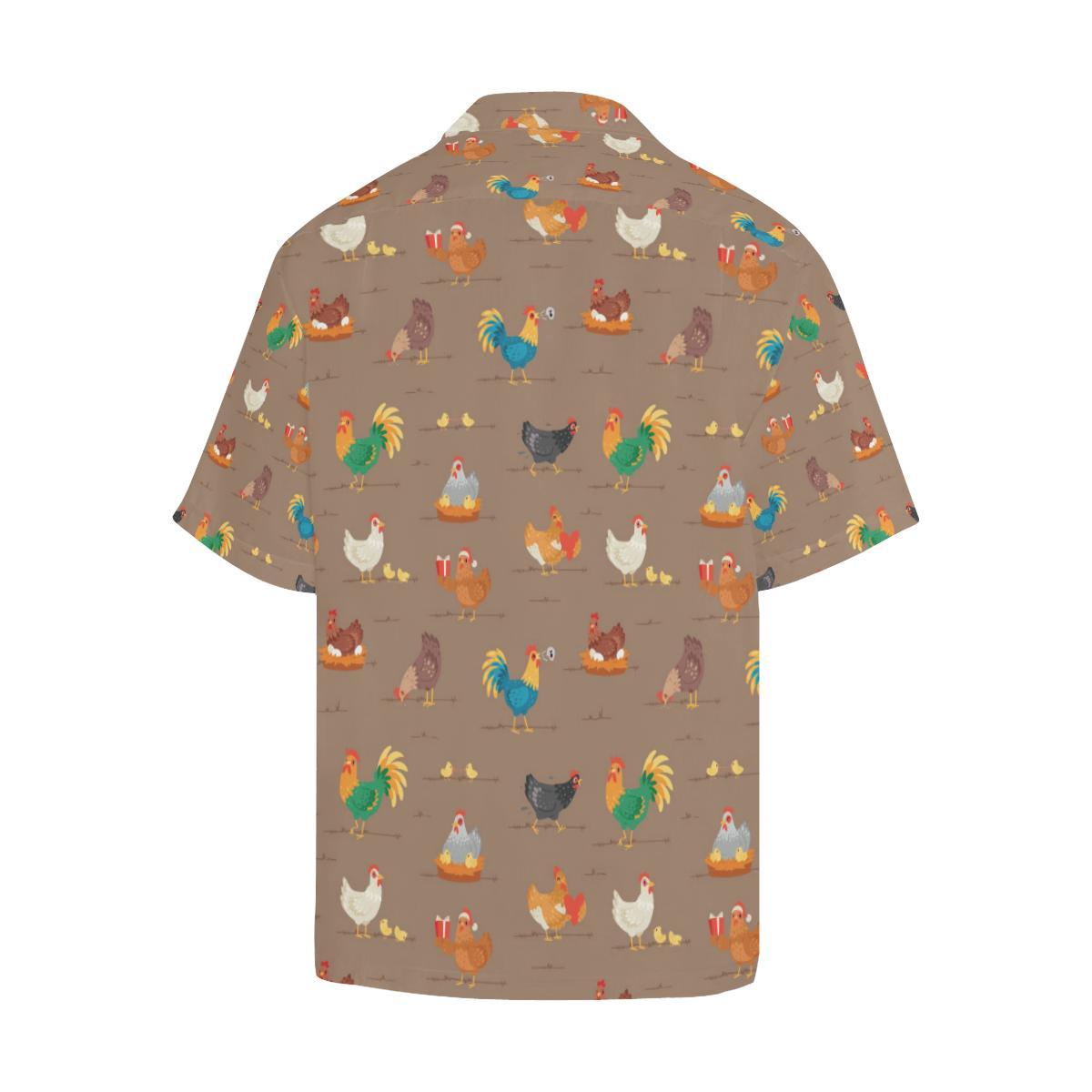 Chicken Happy Print Pattern Hawaiian Shirt