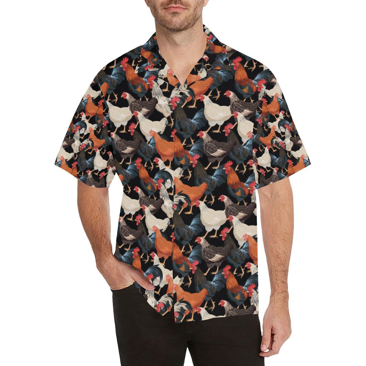 Chicken Print Pattern Hawaiian Shirt