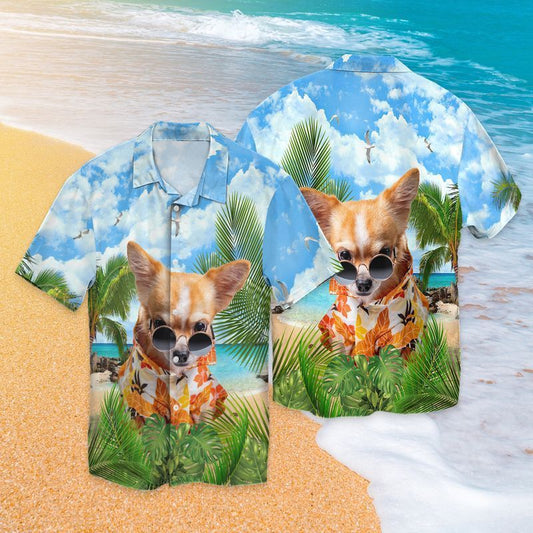 Chihuahua Beach Cool For Men And Women Graphic Print Short Sleeve 