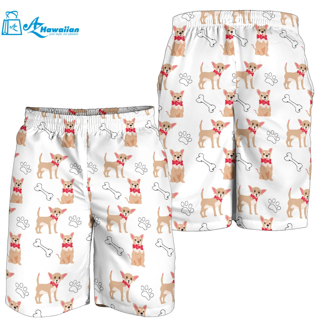 Chihuahua Bone Paw Pattern Men Shorts